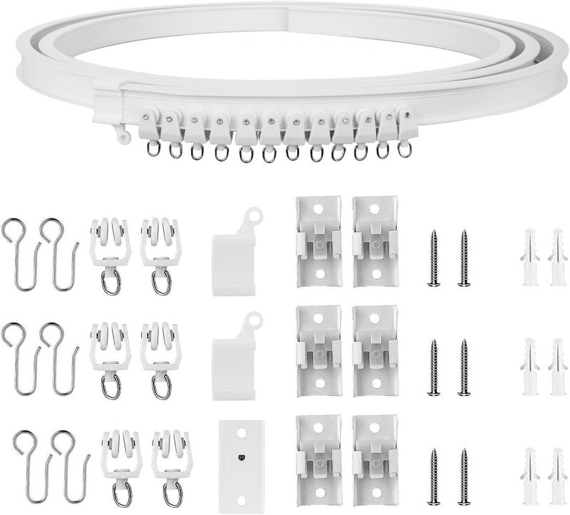 CEILINGRAIL Ceiling Curtain Track Flexible Curtain Track Bendable Ceiling Curtain Rail Curtain Tracks Set Ceiling Track for Window Door Curtain Shower Room Divider Curtains RV (2 Meters) - Image 2